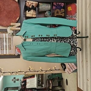 Bernardo turquoise leather jacket